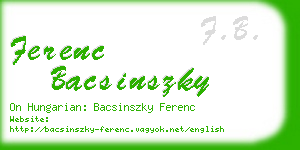 ferenc bacsinszky business card